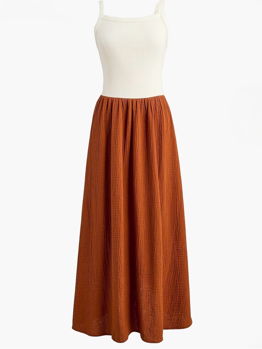 J. Crew Factory Gauze Mixed-Media Midi Dress